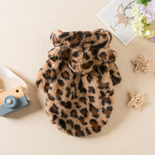 Load image into Gallery viewer, Winter Pet Dog Clothes Warm Fleece Dog Hoodie Leopard Dog Coat Jacket French Bulldog Clothing for Small Medium Dogs Pet Costumes
