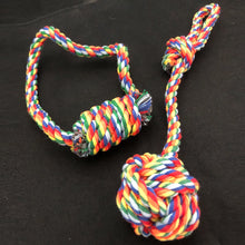 Load image into Gallery viewer, 1 Set Dog Rope Chew Toys Knot Toys Durable Training Teething Chewers Indoor Outdoor Play Accessories Dog Supplies Pet Toy

