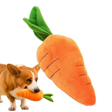 Load image into Gallery viewer, Carrot Dog Puzzle Toys Carrot Shape Dog Squeak Toys Stress Relief Dog Toys Stuffed Plush Puppy Toys For Small Medium And Large
