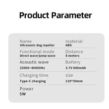 Load image into Gallery viewer, Anti Bark Device for Dogs with Torch LED Flashlight Ultrasonic Dog Repeller Barking Devices Stop Bad Behavior Dog Trainers Tool
