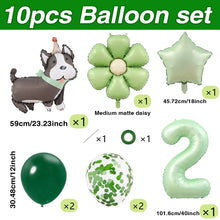 Load image into Gallery viewer, 1 set of dog pet themed birthday balloon decoration set, daisy, husky, spotted dog, sausage, dog, bago, aluminum foil balloon
