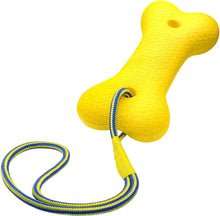 Load image into Gallery viewer, Dog Rope Bones Dog Ball on a Rope Dog Toy, Floating Foam Dog Bones with Rope, Tug Ball Toy for Small Medium Large Dogs
