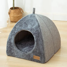 Load image into Gallery viewer, Cat Bed Pet Kennel Kitten House Semi-enclosed Sleeping Cats Cave Bed Plush Foldable Small Dogs Tent Stuff
