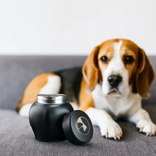 Load image into Gallery viewer, Stainless Steel Pet Memorial Ash Urn Black Sealed Jar Cat Funeral Keepsake Moisture-Proof Dog Cremation Urn Garden Burial
