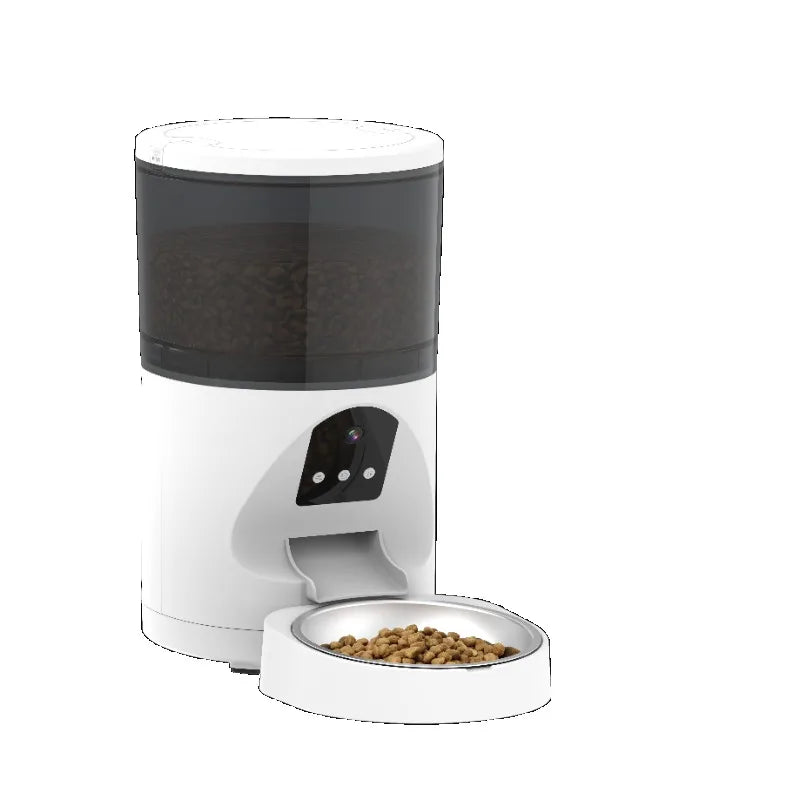 3MP Full HD Automatic AI Smart Security PTZ CCTV Camera Feeder for Multi-Pets Cat/Dog Indoor Battery & Network Food Dispenser