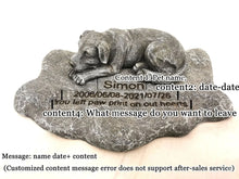 Load image into Gallery viewer, Pet Memorial Rock Sculpture with Cute Dog Bed Design Gravestone for Garden Outdoor Resin Pet Tombstone
