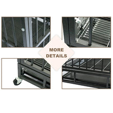 Load image into Gallery viewer, Heavy Duty Metal Dog Crate With Cover And Wheels For Large Dog
