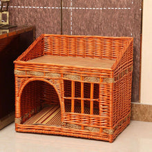 Load image into Gallery viewer, Cat House for Indoor Cats Hand-woven Rattan Designed for Pets Cat Beds With Cozy Soft Cotton Washable Mat
