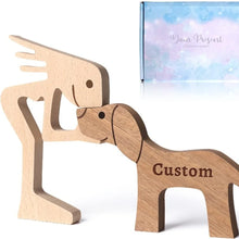 Load image into Gallery viewer, 1PCS Free Personalized Wooden Dog Human Memorial Gifts Custom Wooden Carving for Dog Lover Loss Sympathy Gift Remembrance Gifts
