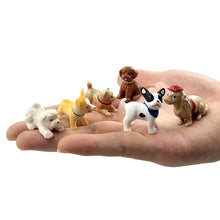 Load image into Gallery viewer, 4pcs Dog Teddy Puppy Miniature Figurine Cartoon Stand Walk Sit DIY Accessories Doll House Decoration Simulation animal model toy
