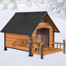 Load image into Gallery viewer, Dog House Outdoor, Insulated Kennel Outside for Large Breed, Weatherproof Shelter with Anti-Chewing Iron Frame
