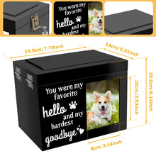 Load image into Gallery viewer, Wood Pet Memorial Urn DogCremation Urn with Photo Frame Key and Lock Personalized Pet Keepsake Memory Box for Dog or Cat Ashes
