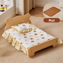 Load image into Gallery viewer, Wooden Dog Bed Four Seasons Universal Teddy Small Dog Summer Special Bed Suspended Off-the-und Pet Wood Bed
