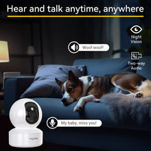 Load image into Gallery viewer, Boykeep 2K Pet Dog Camera with Phone App, 5G/2.4GHz WiFi Indoor Security Baby Camera, 360° Pan &amp; Tilt, 2-Way Audio, Night Vision
