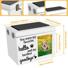 Load image into Gallery viewer, Wood Pet Memorial Urn DogCremation Urn with Photo Frame Key and Lock Personalized Pet Keepsake Memory Box for Dog or Cat Ashes
