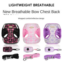Load image into Gallery viewer, Cat Accessories Breathable Dog Harness Leash Adjustable Anti slip Cat Harnesses Vest Soft Bow Pet Chest Harness for Small Dogs
