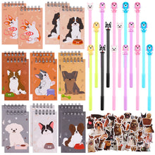 Load image into Gallery viewer, Dog Party Favors 132Pcs Puppy Party Favors Bulk Dog Paw Mini Notebooks Pens Stickers Set for Dog Themed Birthday Party Supplies

