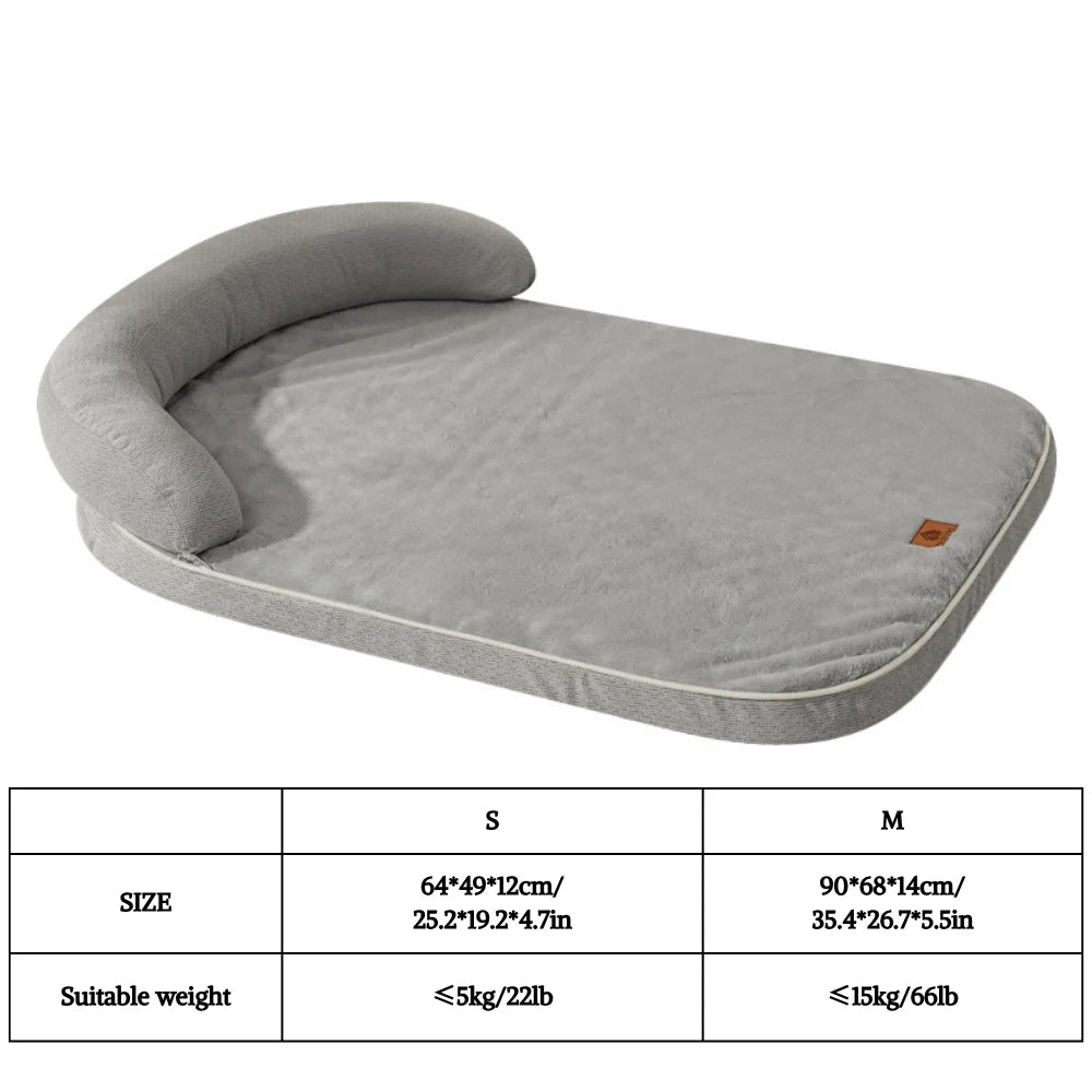 Dog Beds for Medium Large Dogs,Sofa Dog Bed with Pillow,Soft Pet Bed for Support Bolster,Comfortable Pet Bed & Non-Slip Bottom