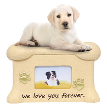 Load image into Gallery viewer, Resin Pet Urns Dogs Cats Cremation Urn Peaceful Memorial with Photo Frame Cremation Urns for Animal Ashes Funeral Pet Ashes Box
