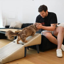 Load image into Gallery viewer, Dog Ramp For Bed Foldable Dog Vehicle Stairs Footrest Stool For Small Breed Animal Multi-functional Non-Slip Vehicle Safety Ramp
