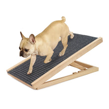 Load image into Gallery viewer, Pet Dog Ramp Ladder Natural Pine Wooden Lightweight Folding Anti-skid Adjustable 2 Height Climbing Ladder
