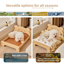 Load image into Gallery viewer, Wooden Dog Bed Four Seasons Universal Teddy Small Dog Summer Special Bed Suspended Off-the-und Pet Wood Bed
