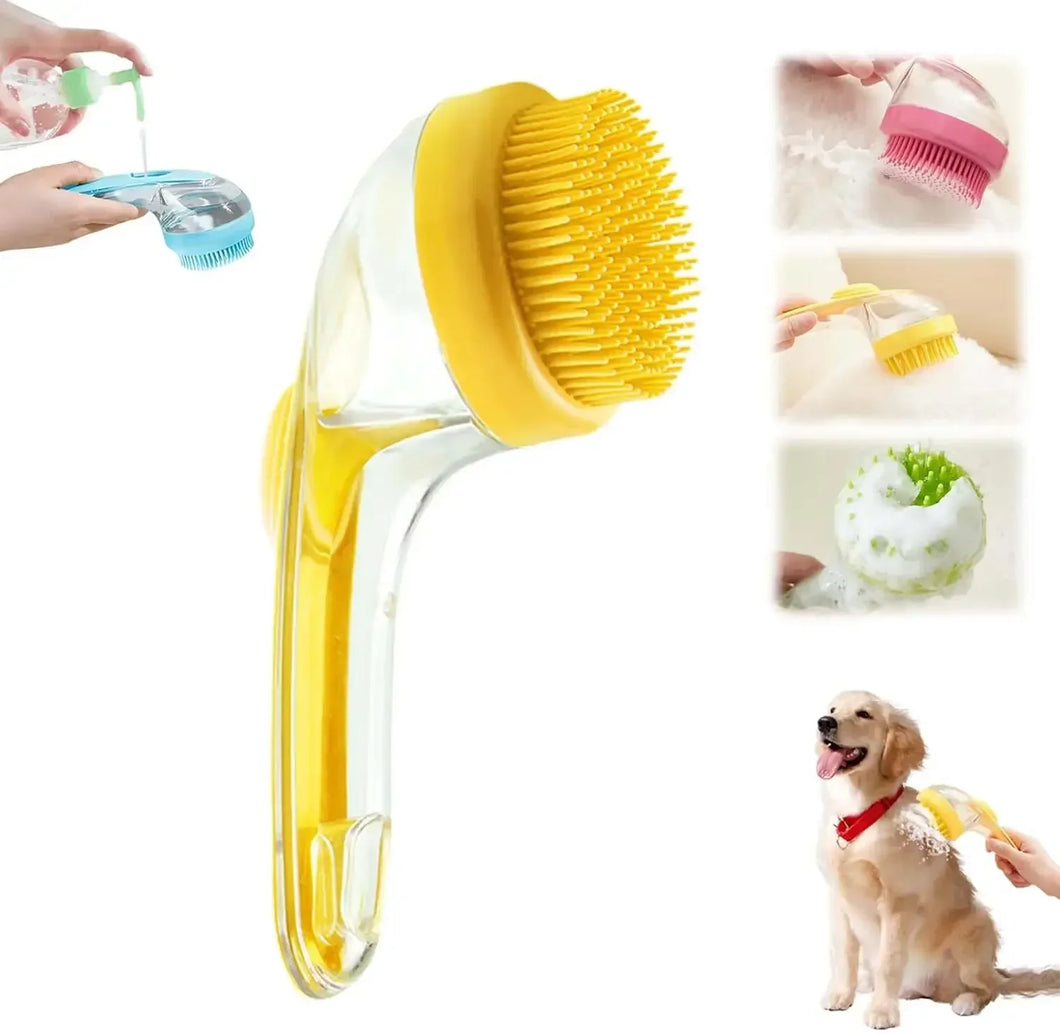 Pet Grooming Brush - Bath Massager & Bubble Maker Paw Washer Bath Brush Scrubber Shampoo Brush for Long/Short Haired Dogs & Cats