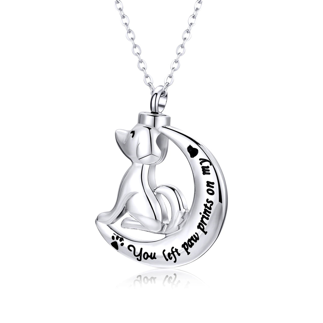 Dropship Pet Memorial Jewelry for Ashes Pendant Dog Cat You Left paw Prints on My Heart Urn Necklace Memorial Keepsake Jewelry