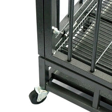 Load image into Gallery viewer, Heavy Duty Metal Dog Crate With Cover And Wheels For Large Dog
