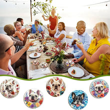 Load image into Gallery viewer, A set of 6-piece cute wooden round coasters with a little dog pattern is suitable for Thanksgiving and Mother&#39;s Day decoration
