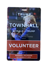 Donald Trump 2024 Town Hall Volunteer Credentials