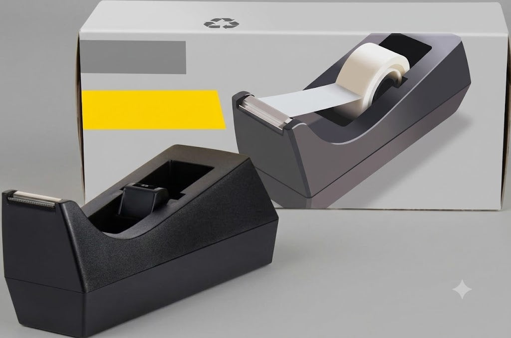 Desktop Tape Dispenser, Black, 2.7 in. x 2.7 in. x 6.4 in., 1 Tape Dispenser, Polystyrene (PS)