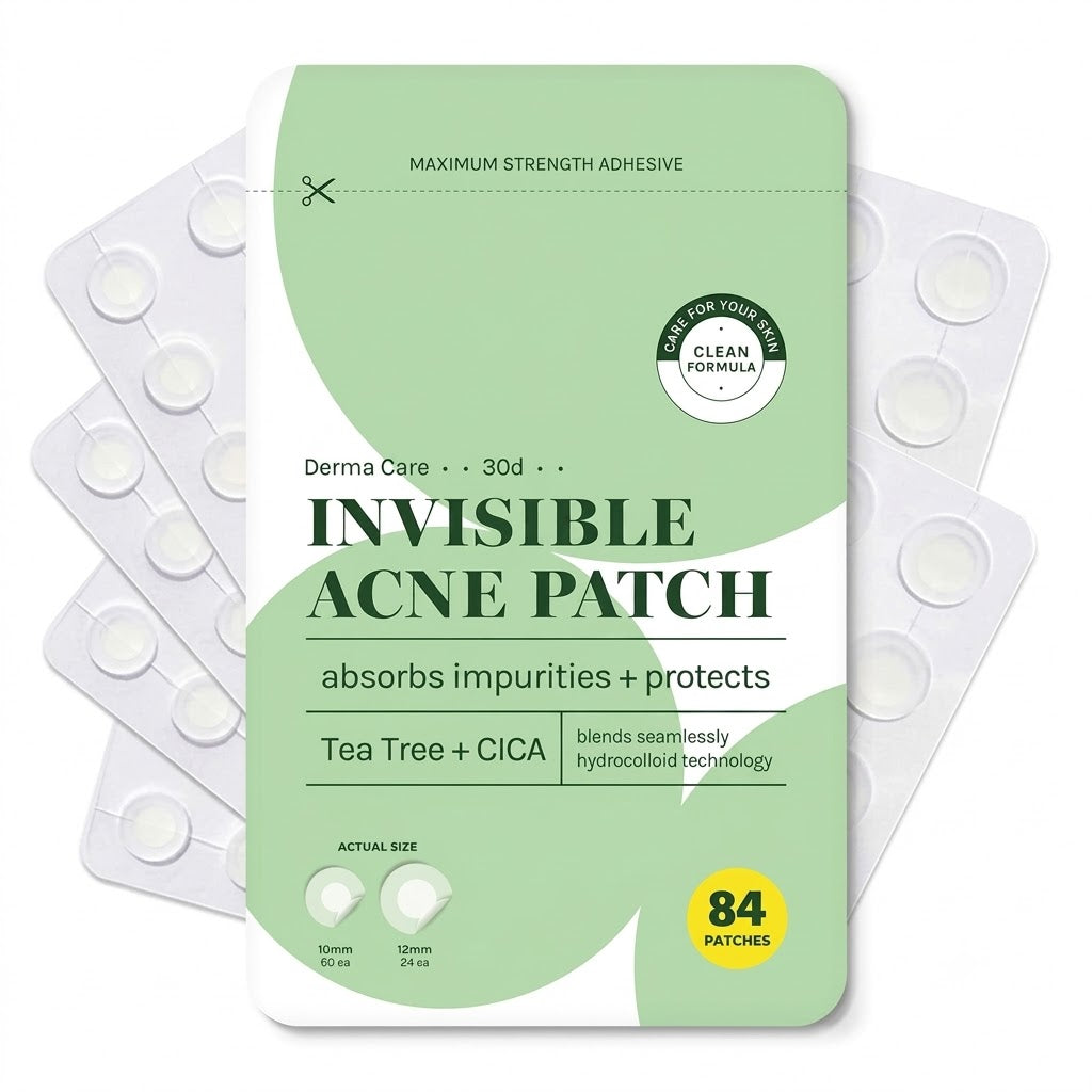 Absorbing Cover Healing Invisible Acne Patch Blemish Spot, Treatment, Facial Acne Patch Vegan, Cruelty Free, Hydrocolloid, Two Sizes 10mm 12mm (Total 84 Counts)