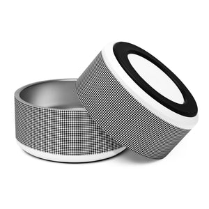 Checkered Pattern Stainless Steel Pet Bowl