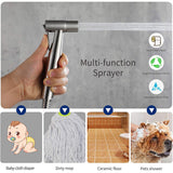 MM ELECTRONICS Handheld Bidet Spray Shower Head Shattaf Toilet With Long Hose Stainless Steel