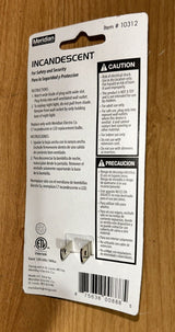 Incandescent Security Night Light Manual on off Switch Plug in Clear Shade