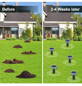 4 Pack Solar Power Ultrasonic Mice Gopher Mole Pest Snake Repellent Repeller US