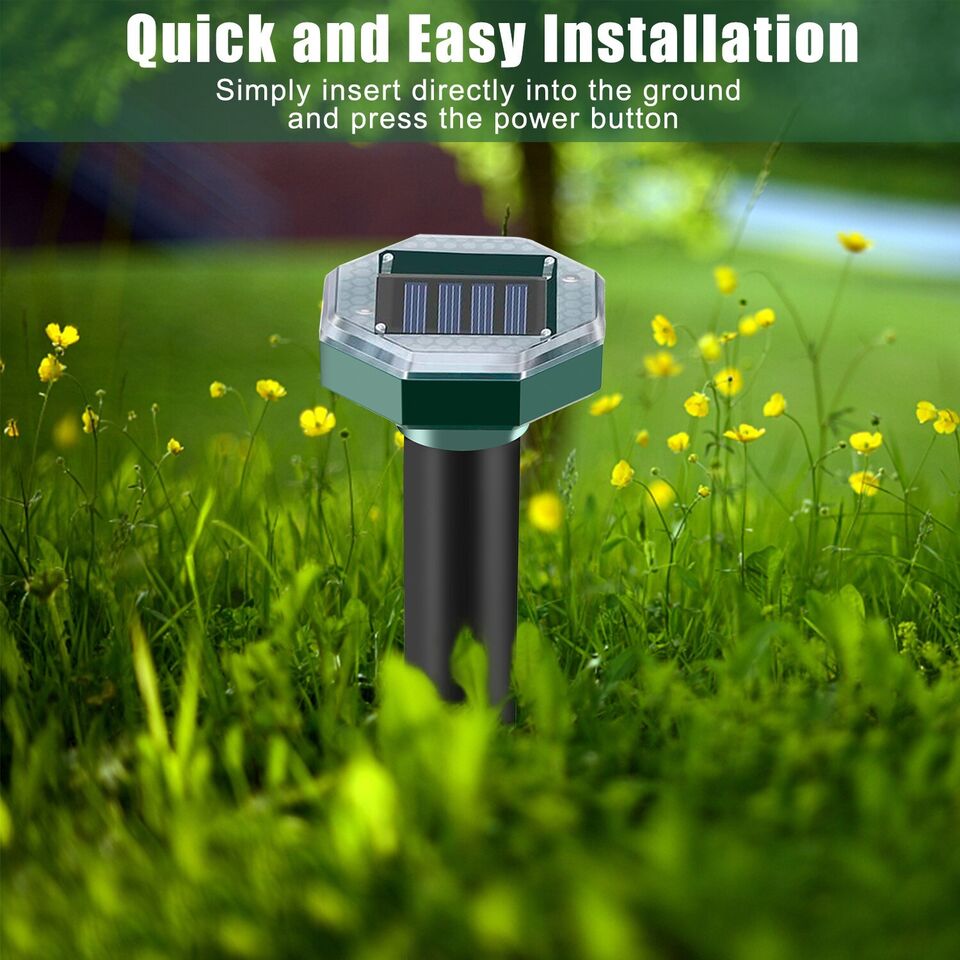 Solar Ultrasonic Animal Repeller Garden Pest Repellent Dog Cat Rabbit Raccoon US
