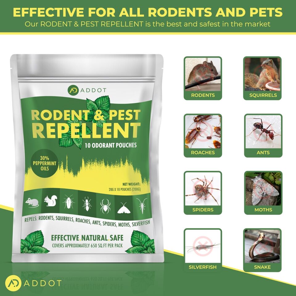 Natural Peppermint Mouse Rodent Rat Repellent 10 pack Pest Insect Control