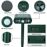 Ultrasonic Animal Repeller Solar Motion Activated Critter Repellent Farm Garden