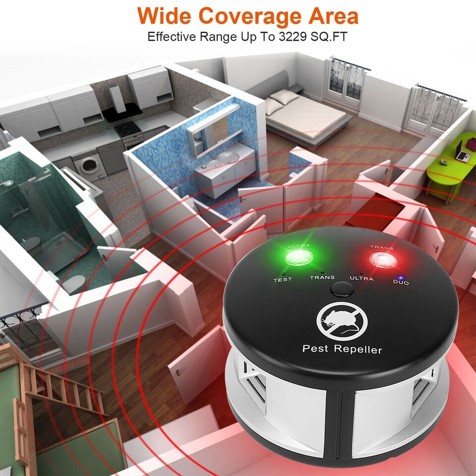 4-in-1 Ultrasonic Rodent Repellent Pest Repeller Mouse Blocker Rat Deterrent