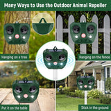 Upgraded Solar Ultrasonic Animal Repellent Dog Cat Skunk Deer Raccoon For Garden