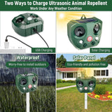 Upgraded Solar Ultrasonic Animal Repellent Dog Cat Skunk Deer Raccoon For Garden