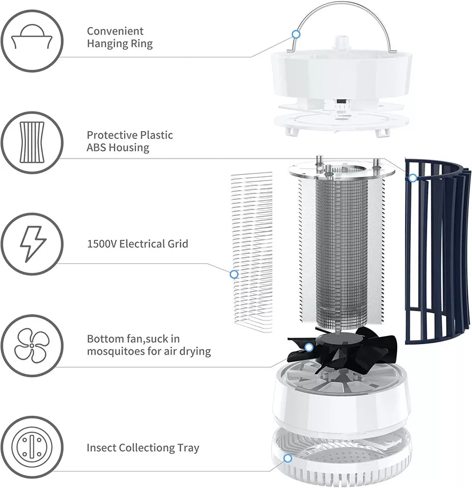 AICASE Electric Rechargeable Bug Zapper Mosquito Insect Fly Trap Mosquito Killer