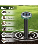4 Pack Solar Power Ultrasonic Mice Gopher Mole Pest Snake Repellent Repeller US