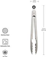 Stainless Steel Utility Tongs, 12 Inch