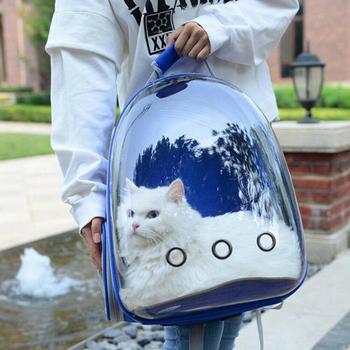 Breathable Astronaut Cat Carrying Backpack Floppy Fishie Toy
