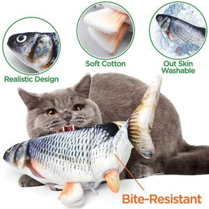Electric Flopping Fish Moving Cat Kicker Fish Toy, Realistic Floppy Fish  Dog Toy, Wiggle Fish Catnip Toys, Motion Kitten Toy, Plush Interactive Cat  Toys, Fun Toy for Cat Exercise 