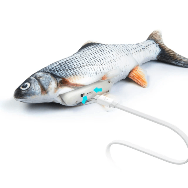  Floppy Fish Dog Toy,Floppy Fish Cat Toy,11 Realistic  Interactive Perky Pet Floppy Fish,USB Charging Floppy Fish Friend Dog  Toy,Dog Fish Toy Flopping Can Chew and Kick,Reducing Stress For Cats 